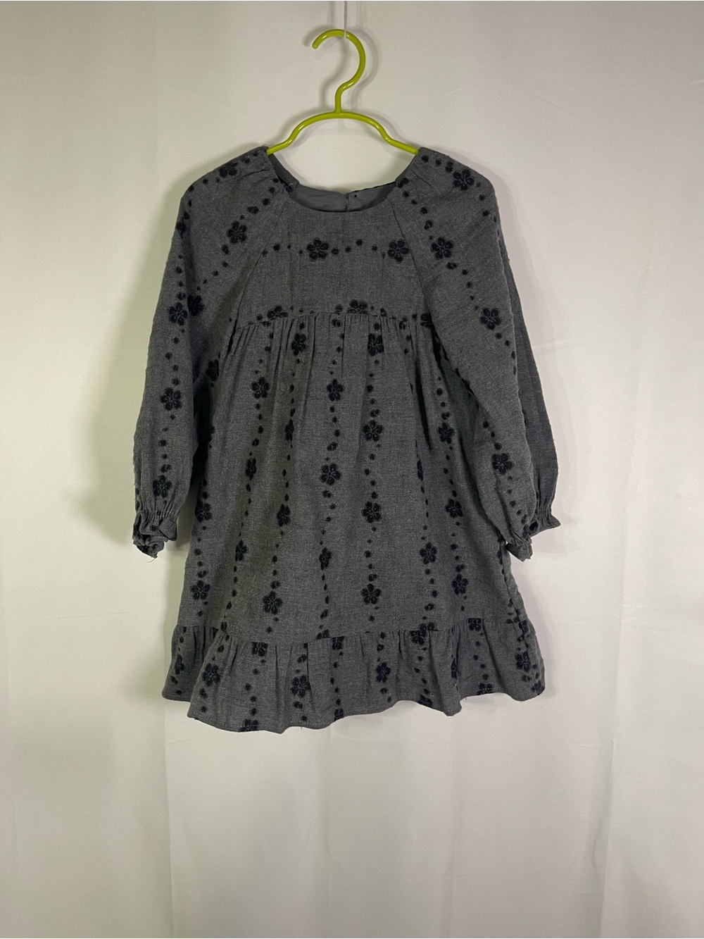 Zara Gray Dress with Black Floral Flock